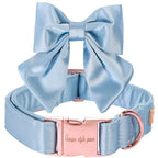 Unique Style Paws Silk Adjustable Durable Dog Collar with Bow Wedding Bowtie Collar for Small to Large Dogs