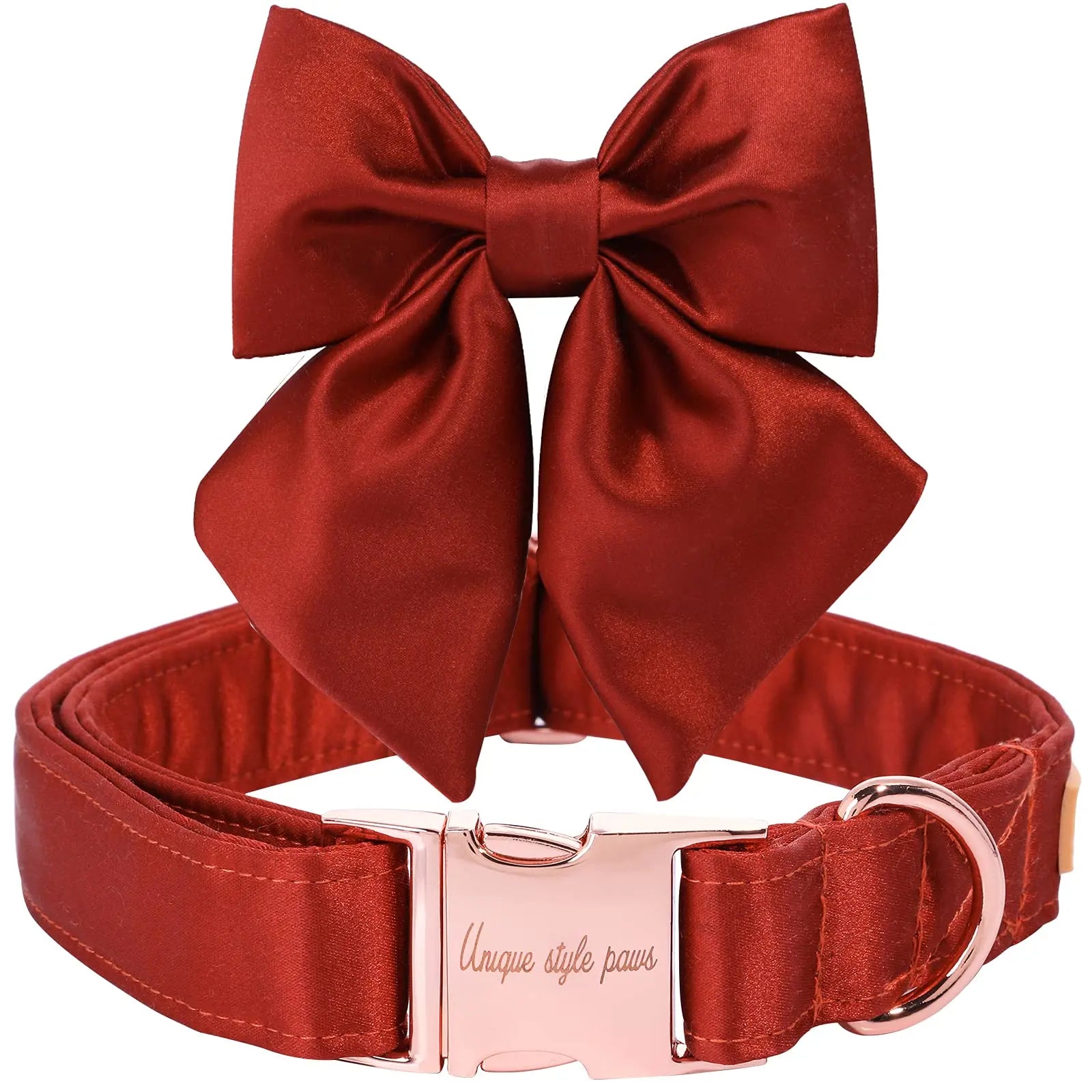 Unique Style Paws Silk Adjustable Durable Dog Collar with Bow Wedding Bowtie Collar for Small to Large Dogs